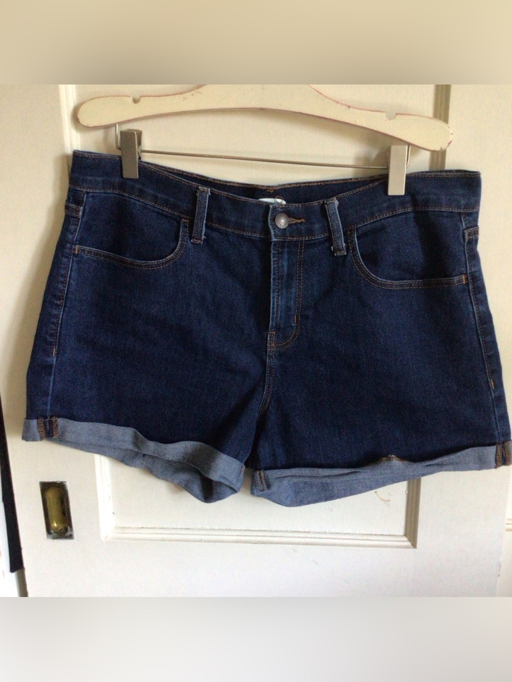 Old Navy Dark Blue High Waist Denim Shorts